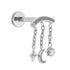 Titanium Internally Threaded Labrets 1.2mm - Starry Night