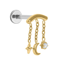 Titanium Internally Threaded Labrets 1.2mm - Starry Night