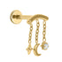Titanium Internally Threaded Labrets 1.2mm - Starry Night