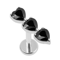 Titanium Internally Threaded Labrets 1.2mm - 3 of Hearts