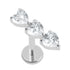 Titanium Internally Threaded Labrets 1.2mm - 3 of Hearts