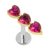 Titanium Internally Threaded Labrets 1.2mm - 3 of Hearts