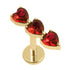 Gold Titanium Internally Threaded Labrets 1.2mm - 3 of Hearts