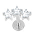 Titanium Internally Threaded Labrets 1.2mm - 3 Sisters Jewelled Stars