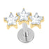 Titanium Internally Threaded Labrets 1.2mm - 3 Sisters Jewelled Stars