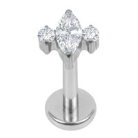 Titanium Internally Threaded Labrets 1.2mm - Marquise Zofia