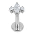 Titanium Internally Threaded Labrets 1.2mm - Marquise Zofia