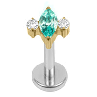 Titanium Internally Threaded Labrets 1.2mm - Marquise Zofia