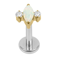 Titanium Internally Threaded Labrets 1.2mm - Marquise Zofia