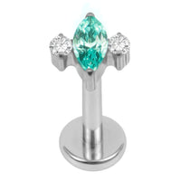 Titanium Internally Threaded Labrets 1.2mm - Marquise Zofia