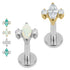 Titanium Internally Threaded Labrets 1.2mm - Titanium Marquise Zofia