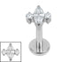 Titanium Internally Threaded Labrets 1.2mm - Titanium Marquise Zofia