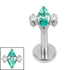Titanium Internally Threaded Labrets 1.2mm - Titanium Marquise Zofia