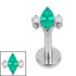 Titanium Internally Threaded Labrets 1.2mm - Titanium Marquise Zofia