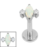 Titanium Internally Threaded Labrets 1.2mm - Titanium Marquise Zofia