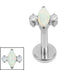 Titanium Internally Threaded Labrets 1.2mm - Titanium Marquise Zofia