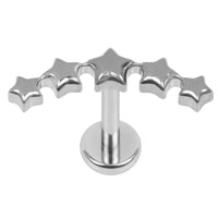 Titanium Internally Threaded Labrets 1.2mm - Nova 5 Star Crescent