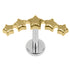 Titanium Internally Threaded Labrets 1.2mm - Nova 5 Star Crescent