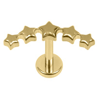 Titanium Internally Threaded Labrets 1.2mm - Nova 5 Star Crescent