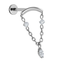 Titanium Internally Threaded Labrets 1.2mm - Brooke Marquise