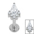 Titanium Internally Threaded Labrets 1.2mm - Titanium Claw Set Elara Jewelled Kite Top
