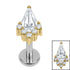 Titanium Internally Threaded Labrets 1.2mm - Titanium Claw Set Elara Jewelled Kite Top