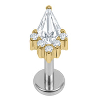 Titanium Internally Threaded Labrets 1.2mm - Claw Set Elara Jewelled Kite