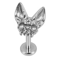 Titanium Internally Threaded Labrets 1.2mm - Cairo Cat Skull