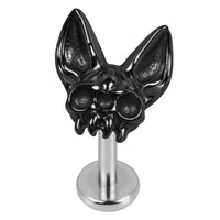 Titanium Internally Threaded Labrets 1.2mm - Cairo Cat Skull