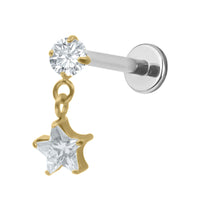 Titanium Internally Threaded Labrets 1.2mm - Celeste