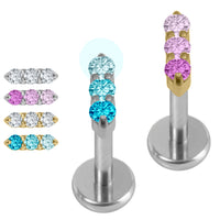 Titanium Internally Threaded Labrets 1.2mm - Titanium Nexus Trio