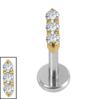 Titanium Internally Threaded Labrets 1.2mm - Titanium Nexus Trio