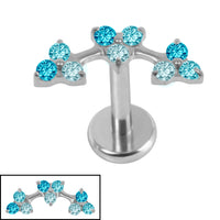 Titanium Internally Threaded Labrets 1.2mm - Titanium Sakura Blossom Flower Curve