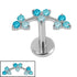 Titanium Internally Threaded Labrets 1.2mm - Titanium Sakura Blossom Flower Curve