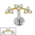 Titanium Internally Threaded Labrets 1.2mm - Titanium Blossom Flower Curve