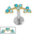 Titanium Internally Threaded Labrets 1.2mm - Titanium Sakura Blossom Flower Curve