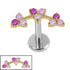 Titanium Internally Threaded Labrets 1.2mm - Titanium Sakura Blossom Flower Curve