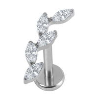 Titanium Internally Threaded Labrets 1.2mm - Marquise Skyfall