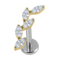 Titanium Internally Threaded Labrets 1.2mm - Marquise Skyfall