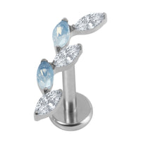 Titanium Internally Threaded Labrets 1.2mm - Marquise Skyfall
