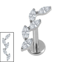 Titanium Internally Threaded Labrets 1.2mm - Titanium Marquise Skyfall
