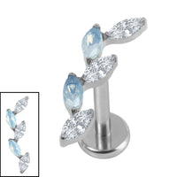 Titanium Internally Threaded Labrets 1.2mm - Titanium Marquise Skyfall