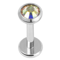 Titanium Internally Threaded Labrets 1.2mm - Jewelled Disk