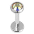 Titanium Internally Threaded Labrets 1.2mm - Jewelled Disk