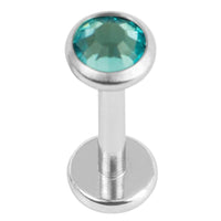 Titanium Internally Threaded Labrets 1.2mm - Jewelled Disk