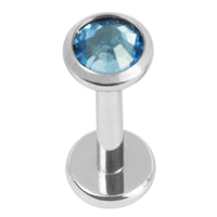 Titanium Internally Threaded Labrets 1.2mm - Jewelled Disk