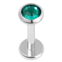 Titanium Internally Threaded Labrets 1.2mm - Jewelled Disk