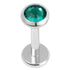 Titanium Internally Threaded Labrets 1.2mm - Jewelled Disk
