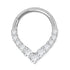 Titanium Jewelled To The Point Hinged Clicker Ring