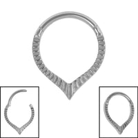 Titanium Luminance V-Shape Hinged Clicker Ring